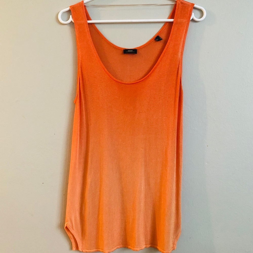 Summer Orange Sleeveless Top (Size S)